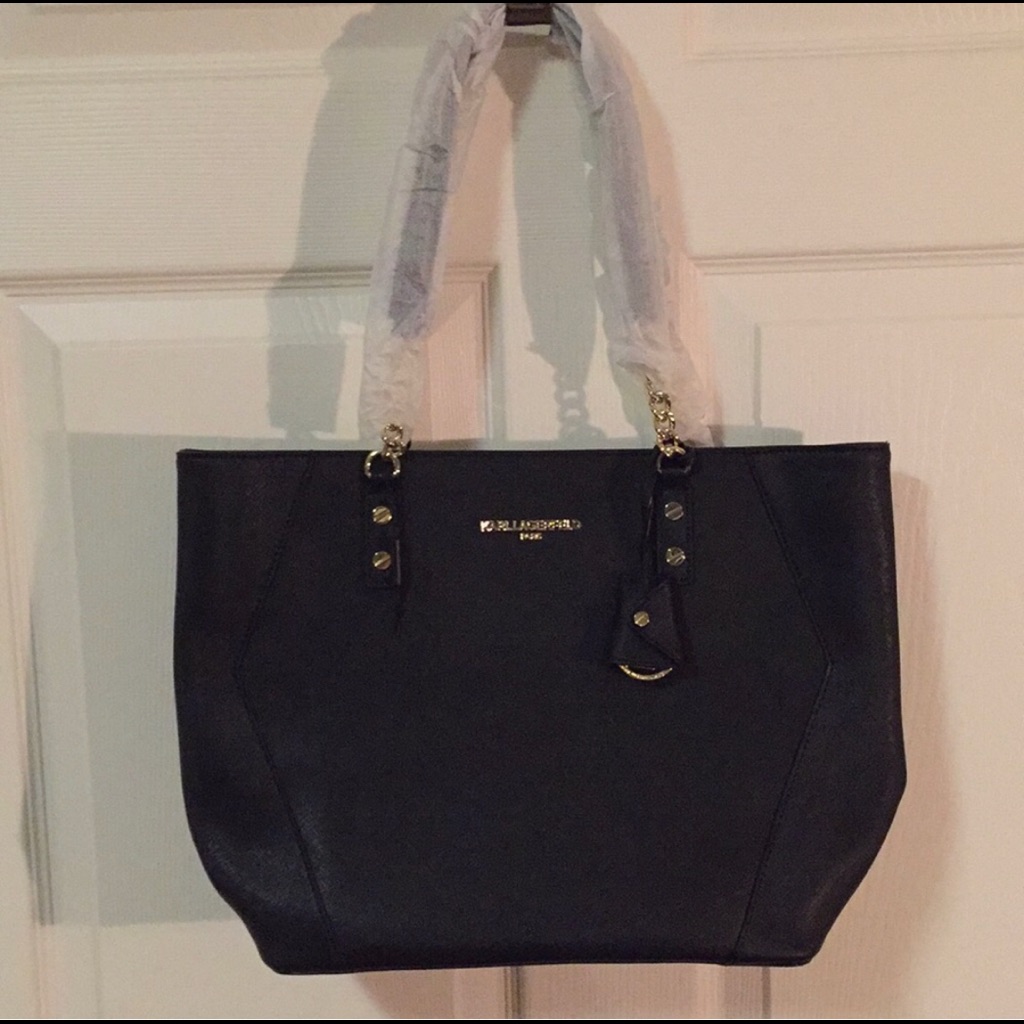 Nwt Rare Karl Lagerfeld Tote Black/Gold